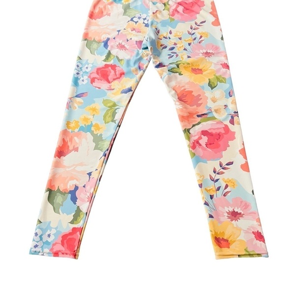 FIERCEPULSE WOMENS PRETTY FLORAL ATHLETIC LEGGINGS SIZE XL - Picture 3 of 8